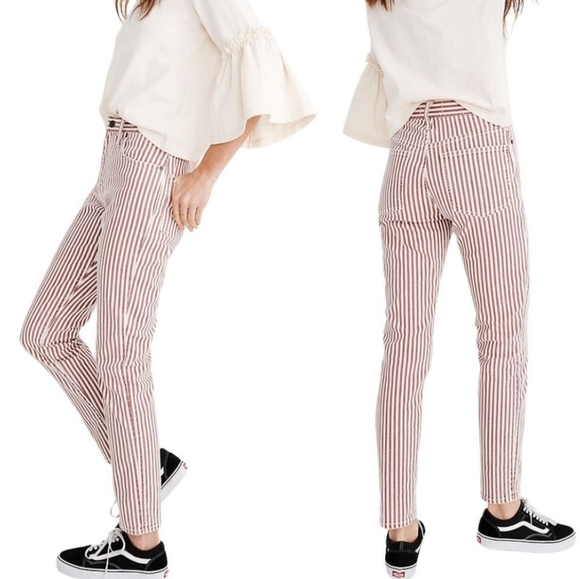 Madewell | Women's The High-Rise Slim Denim Boyjeans in Luca Stripe | Wo… - Picture 1 of 5